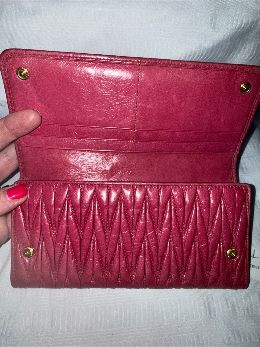 Miu Miu Pink Contental Leather Wallet Clutch - Picture 11 of 15